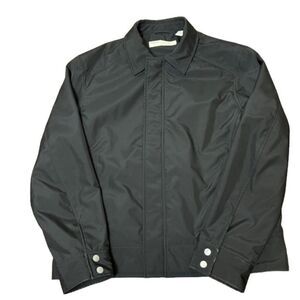 Perry Ellis Men's Black Jacket Zip+ Snap Size Medium Poly Bomber